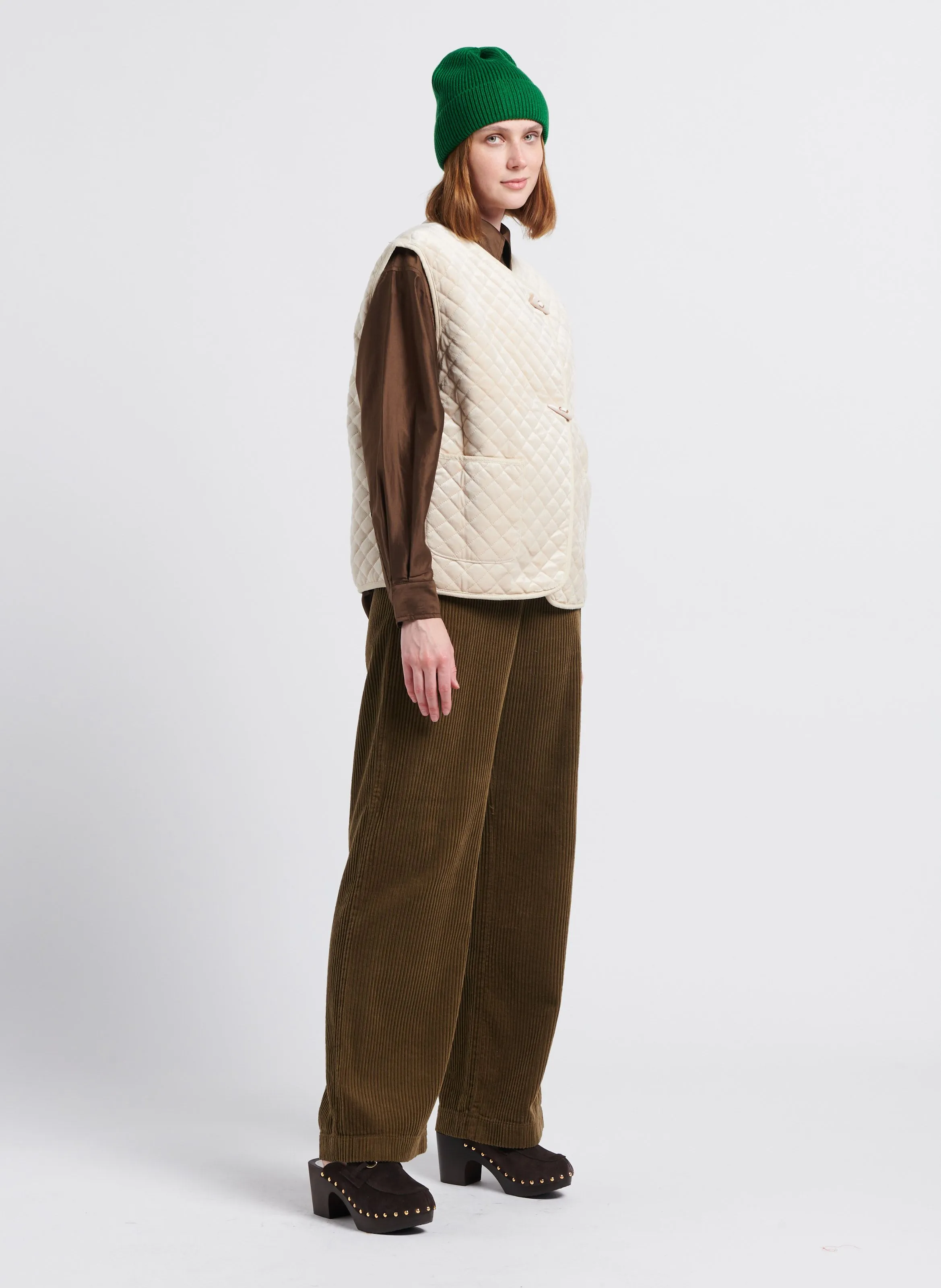  BELLEROSE   DAVIS - Pantaloni in velluto di cotone a coste | Verde