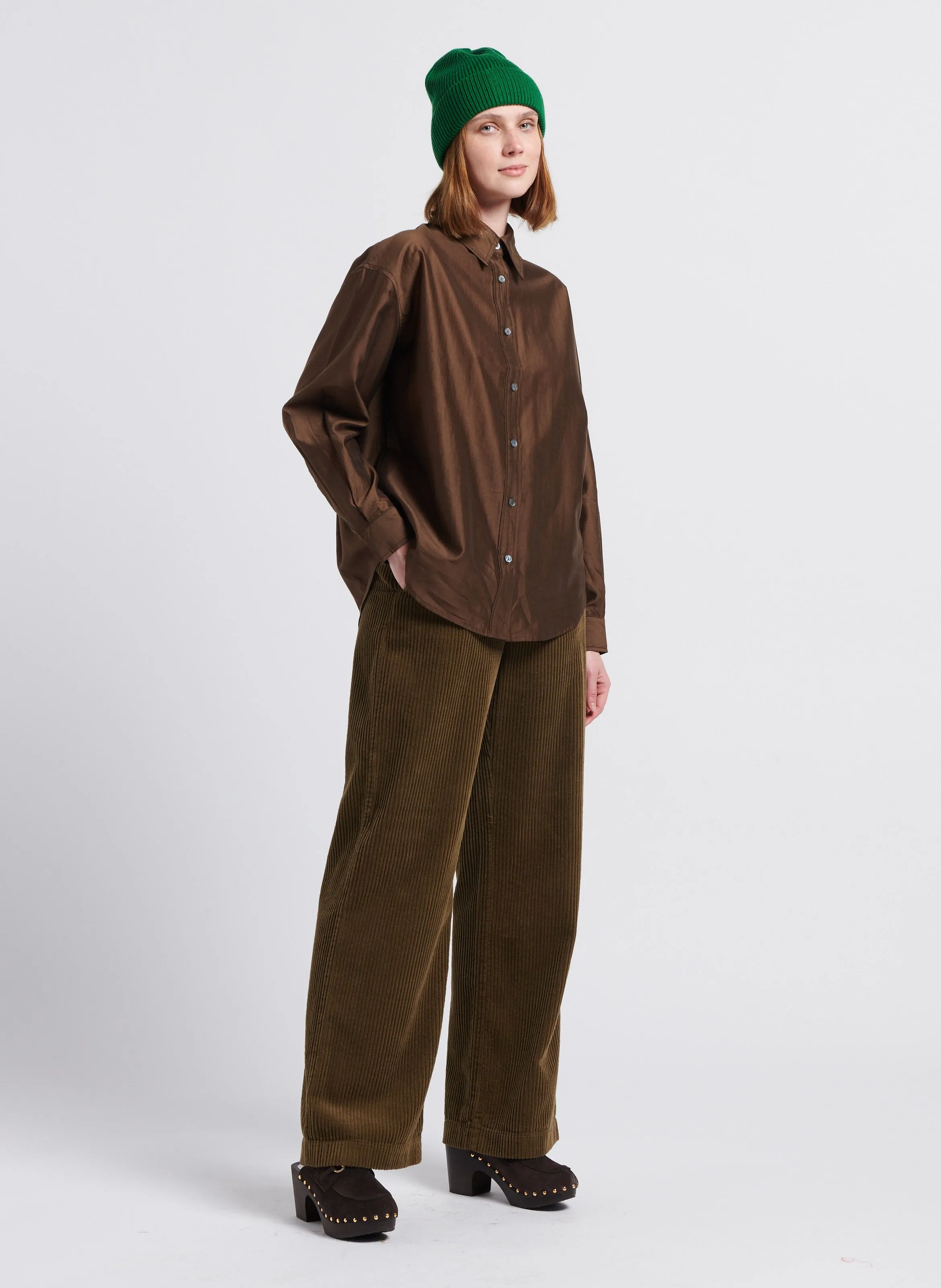  BELLEROSE   DAVIS - Pantaloni in velluto di cotone a coste | Verde