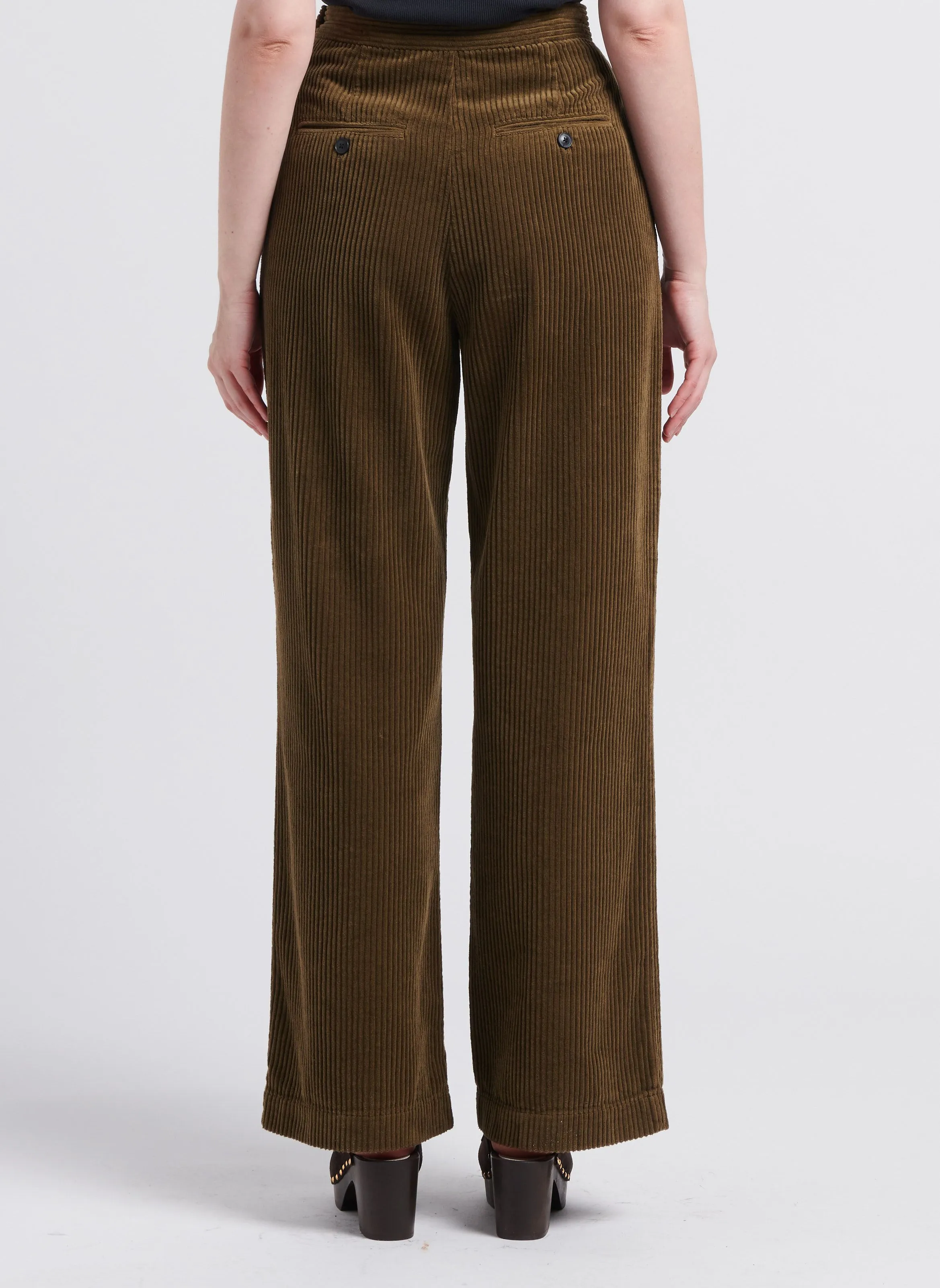  BELLEROSE   DAVIS - Pantaloni in velluto di cotone a coste | Verde