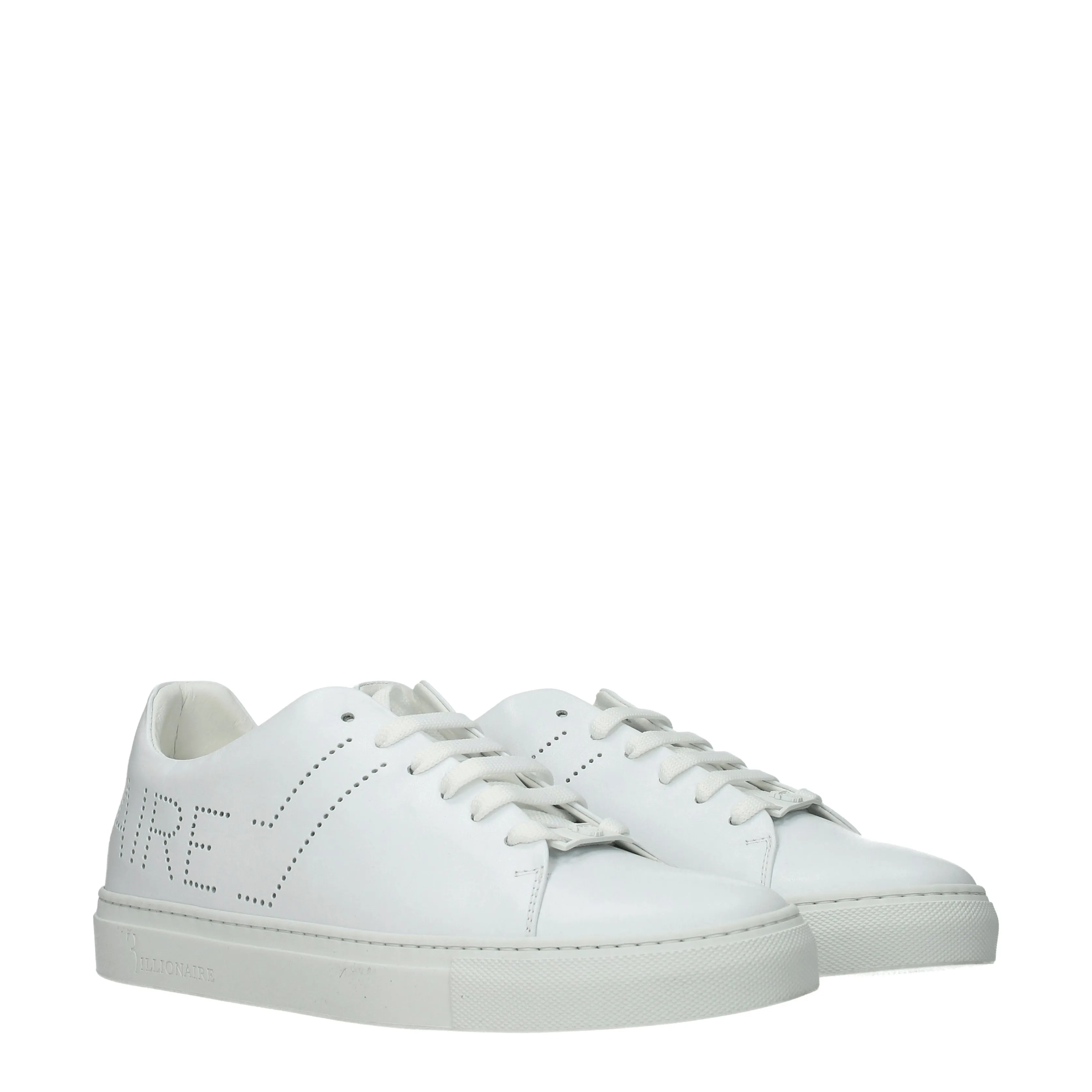 Billionaire Sneakers Uomo Pelle Bianco/Bianco Ottico