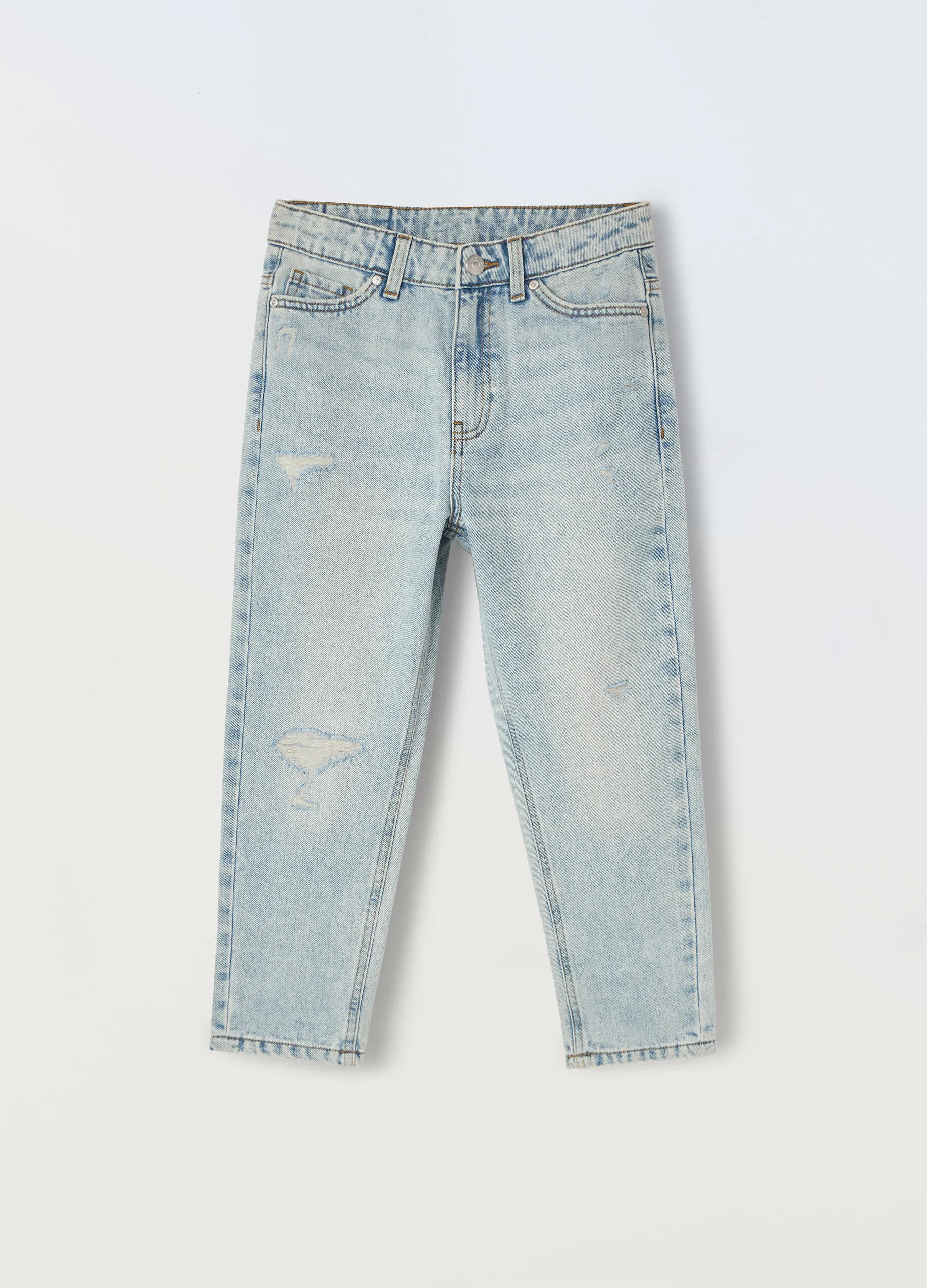 BLUKIDS  Pantaloni ripped in denim di misto cotone ragazzo