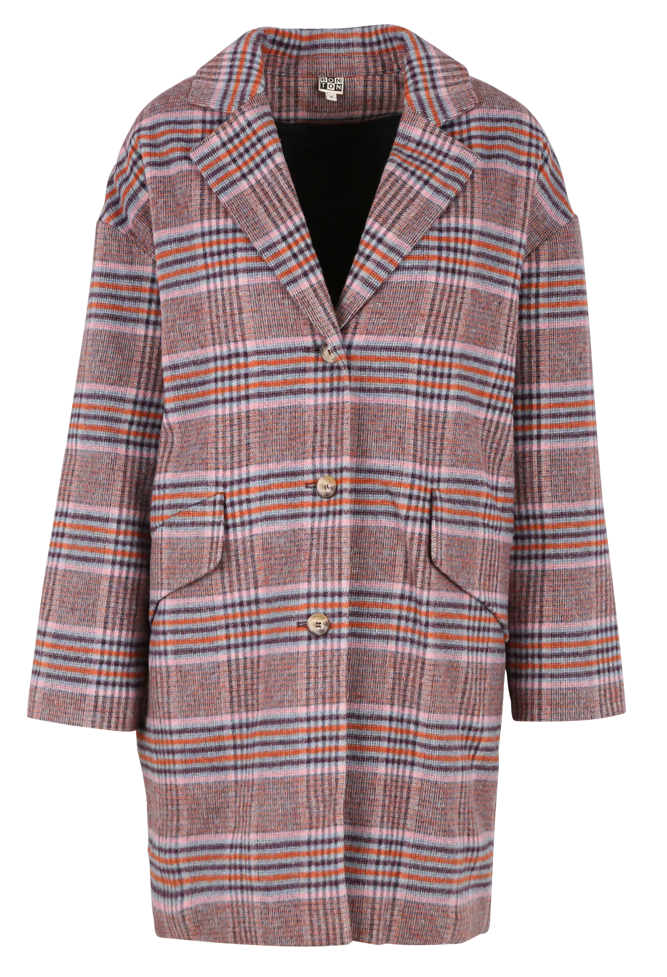  BONTON   Cappotto con revers a quadri in misto cotone | Multicolore