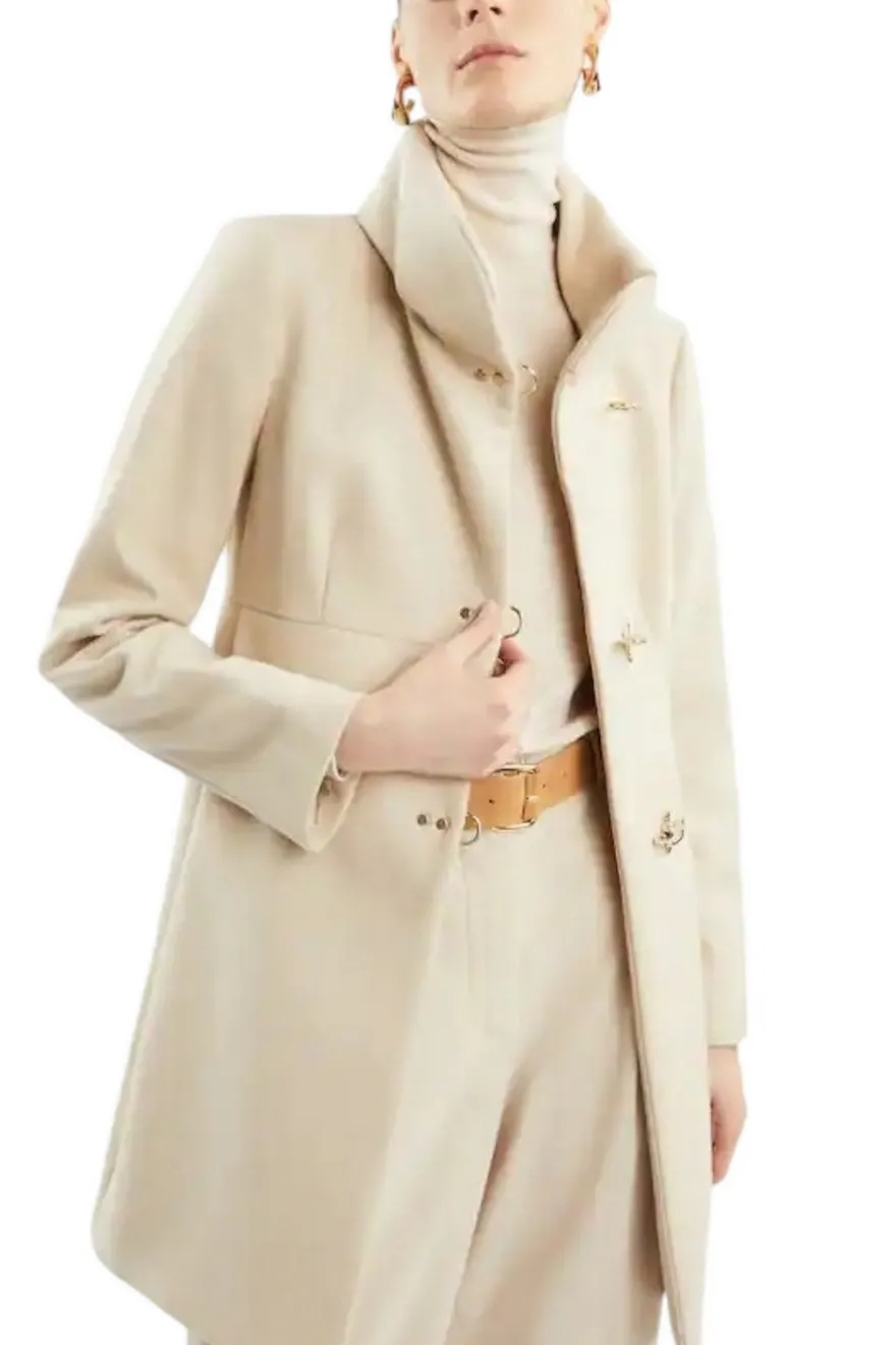 cappotto donna Romantic Coat in Lana avorio