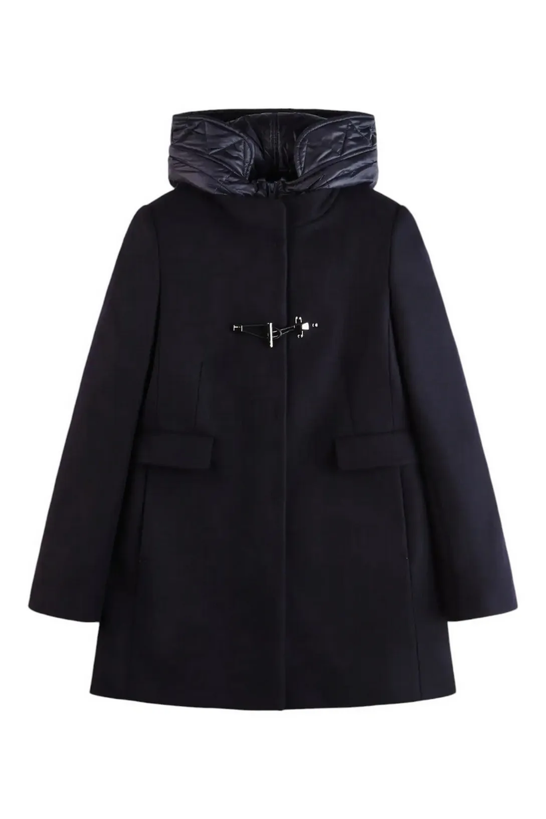 cappotto donna toggle coat blu in panno misto lana