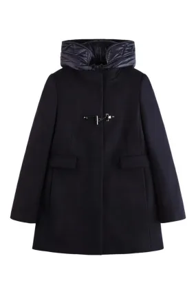 cappotto donna toggle coat blu in panno misto lana