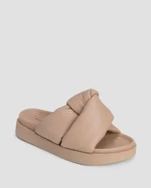 Ciabatte beige da donna Inuikii Soft Crossed