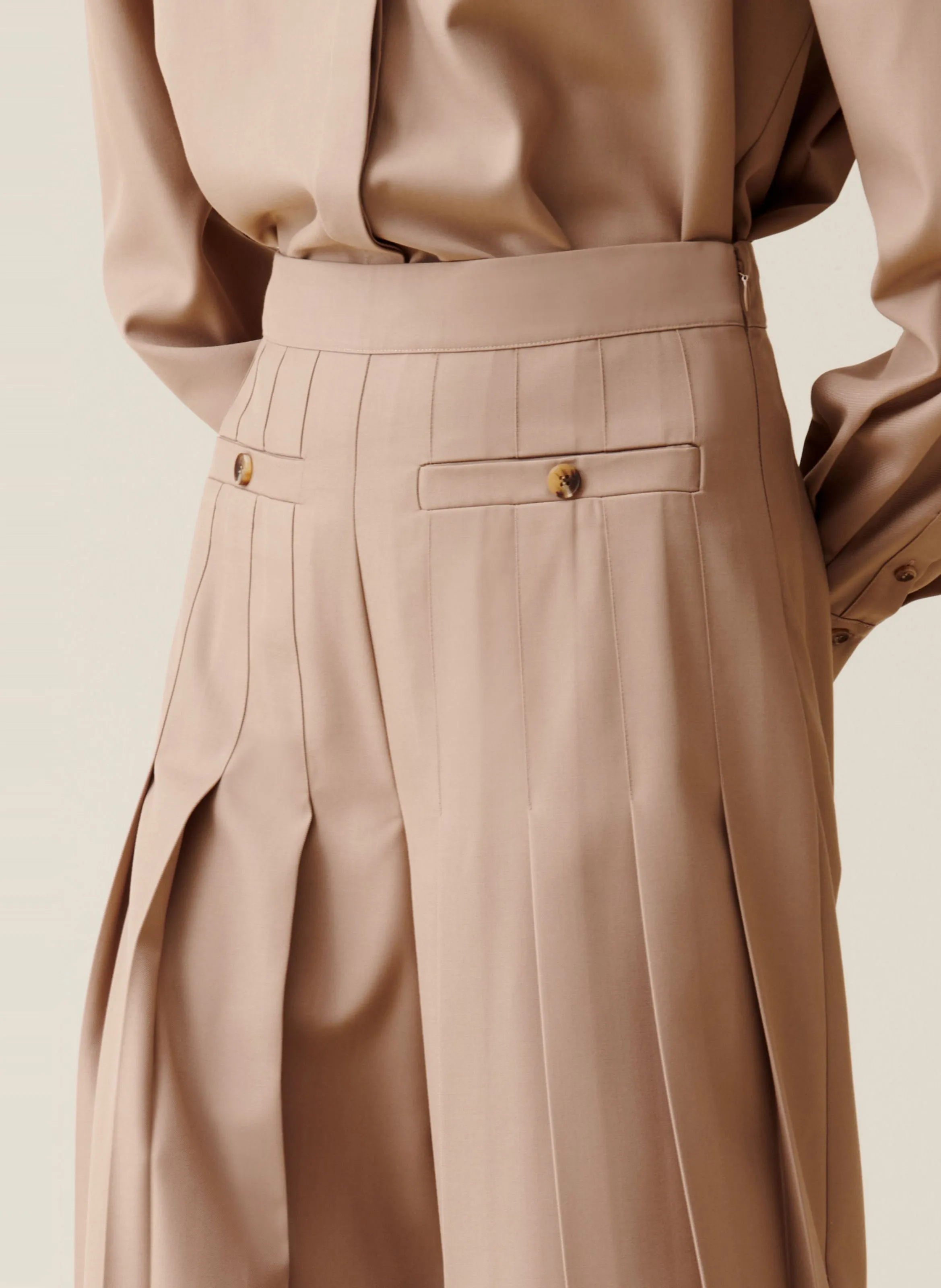  CLAUDIE PIERLOT   Pantaloni larghi plissettati | Beige