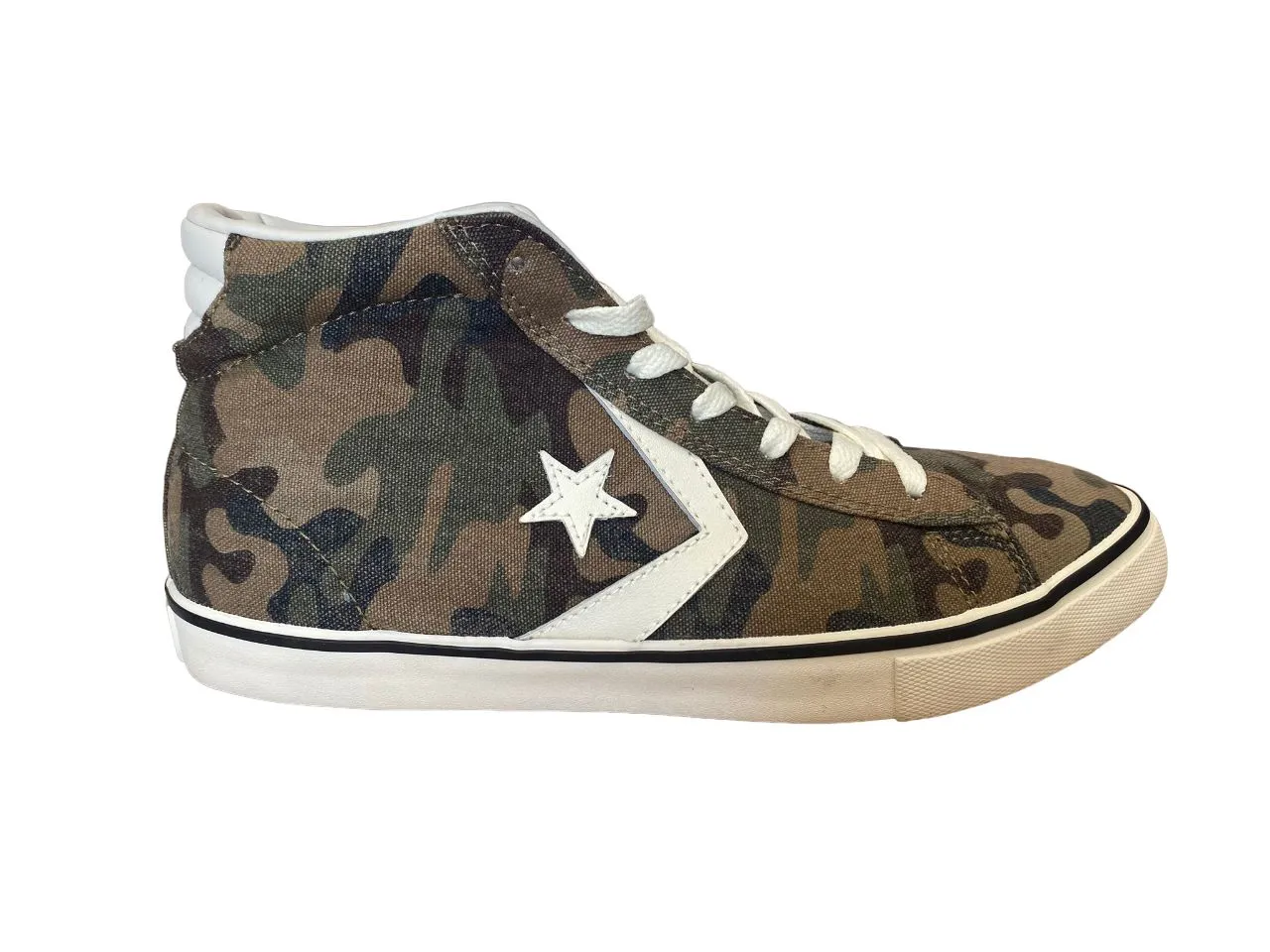 Converse sneakers alta da ragazzo Pro Leather Vulc 643778C green camo