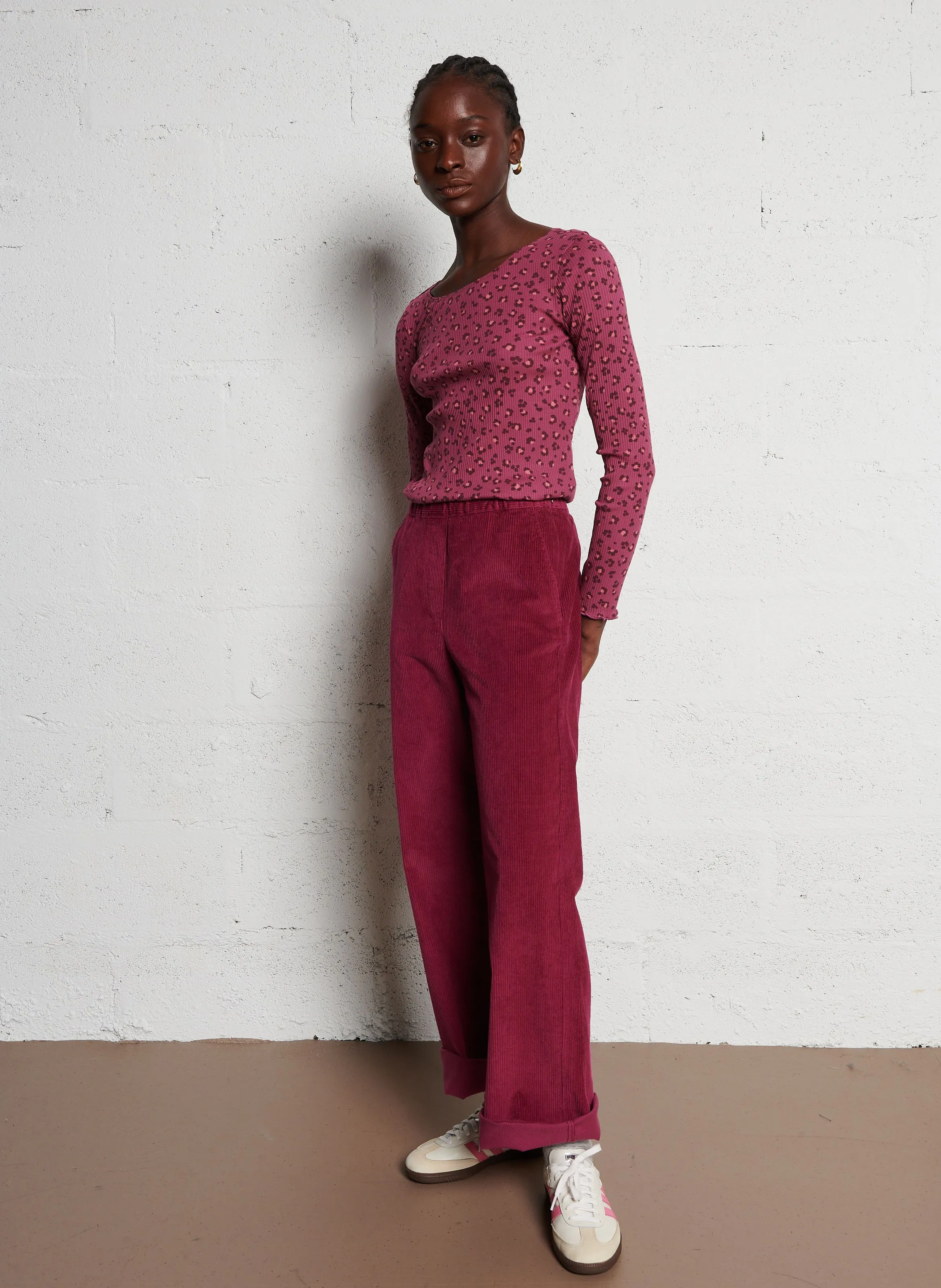  DES PETITS HAUTS   SIANOU - Pantaloni diritti in cotone | Rosa