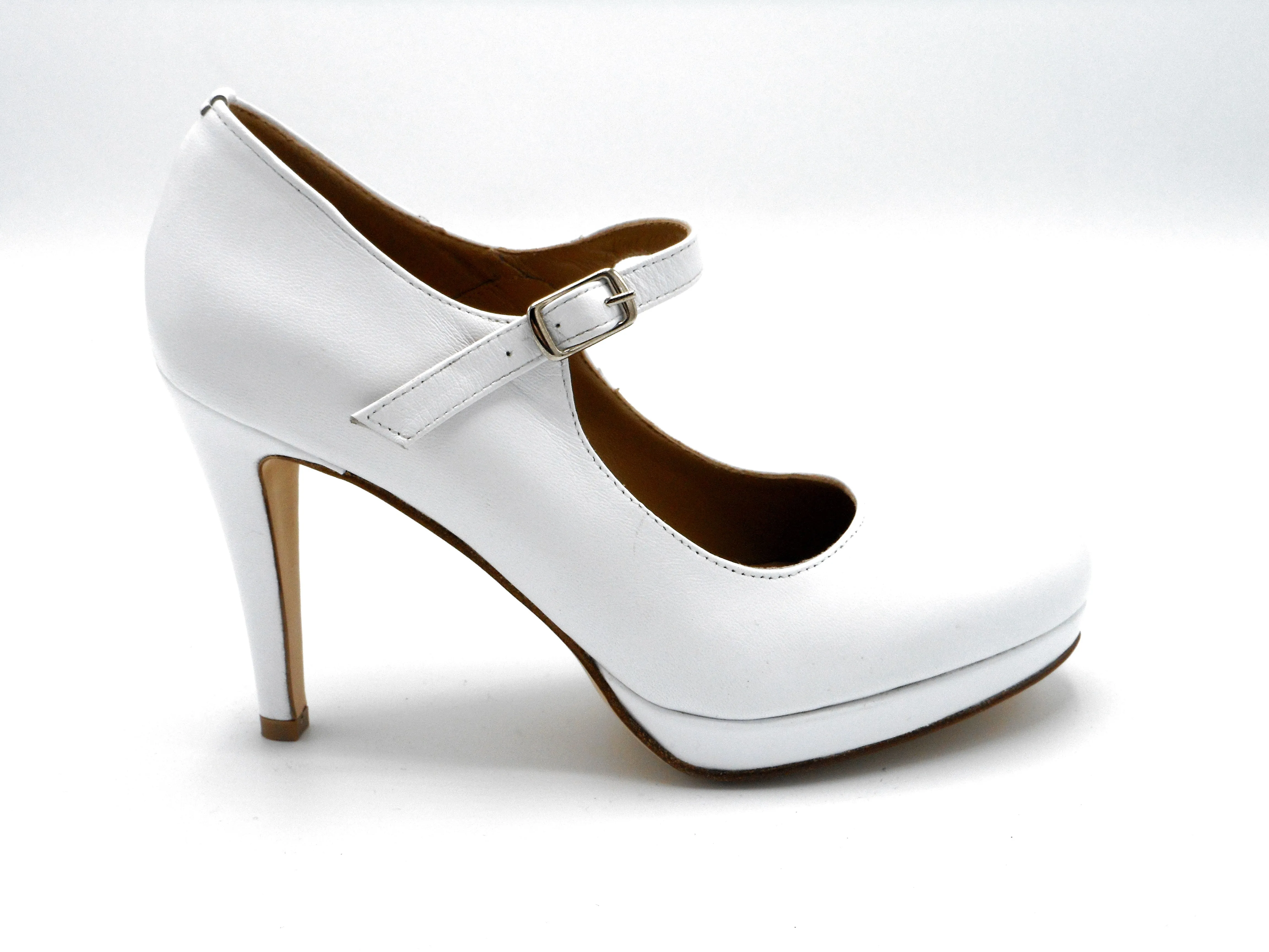 DUE LEONI Décolleté DC026 vinap bianco tacco 10 cm