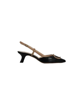 Décolleté slingback pelle nero