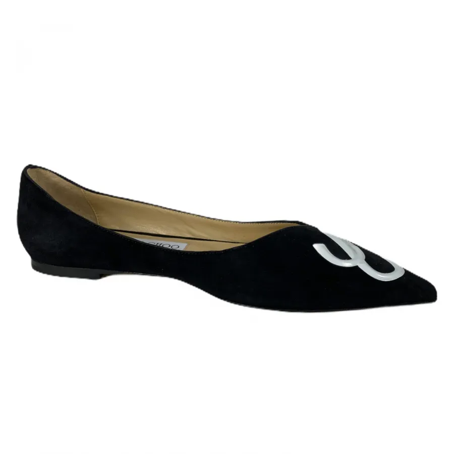 E93 ballerina donna JIMMY CHOO LOVE FLAT suede black flats shoes women