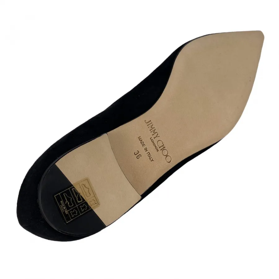 E93 ballerina donna JIMMY CHOO LOVE FLAT suede black flats shoes women