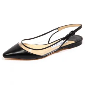 F9454 sandalo donna leather/plexi JIMMY CHOO ERIN FLAT black shoe woman