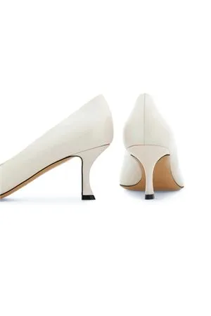 FERRAGAMO Calzature,Decolleté Pumps Gancini in pelle di vitello bianco opaco 