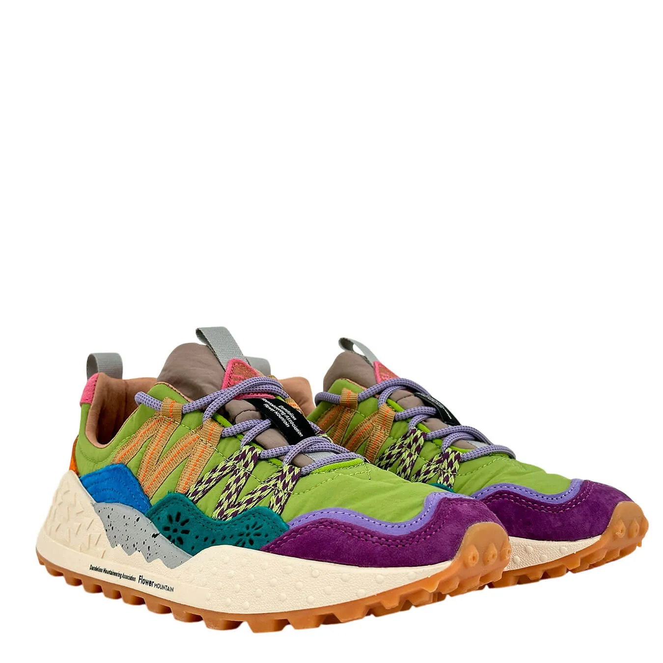 Flower Mountain Washi Sneakers Donna, Suede e Nylon, Verde