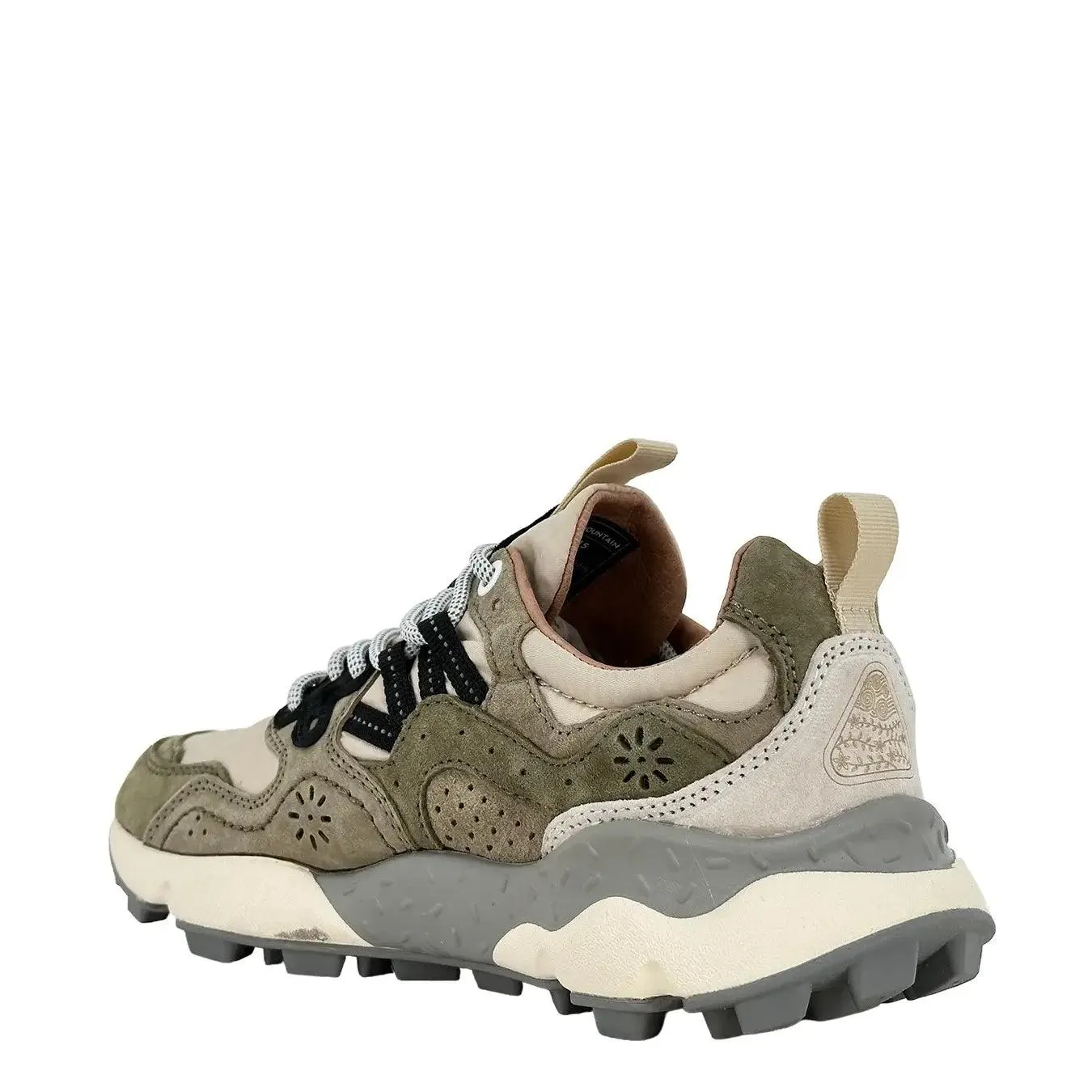 Flower Mountain Yamano 3 Sneakers Uomo, Suede e Tessuto, Verde e Beige