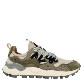 Flower Mountain Yamano 3 Sneakers Uomo, Suede e Tessuto, Verde e Beige