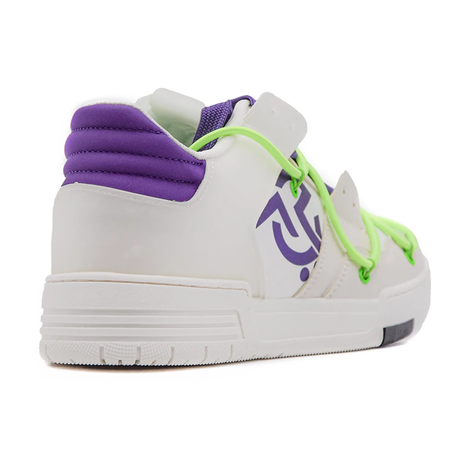 Gaelle Sneakers Bianca Con Inserto Elastico Verde Fluo Donna