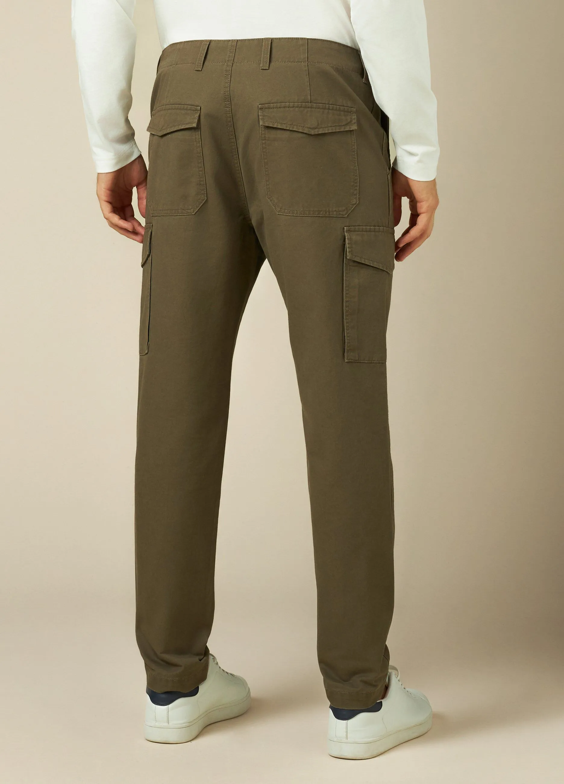 J. HART & BROS  Pantaloni cargo in puro cotone uomo