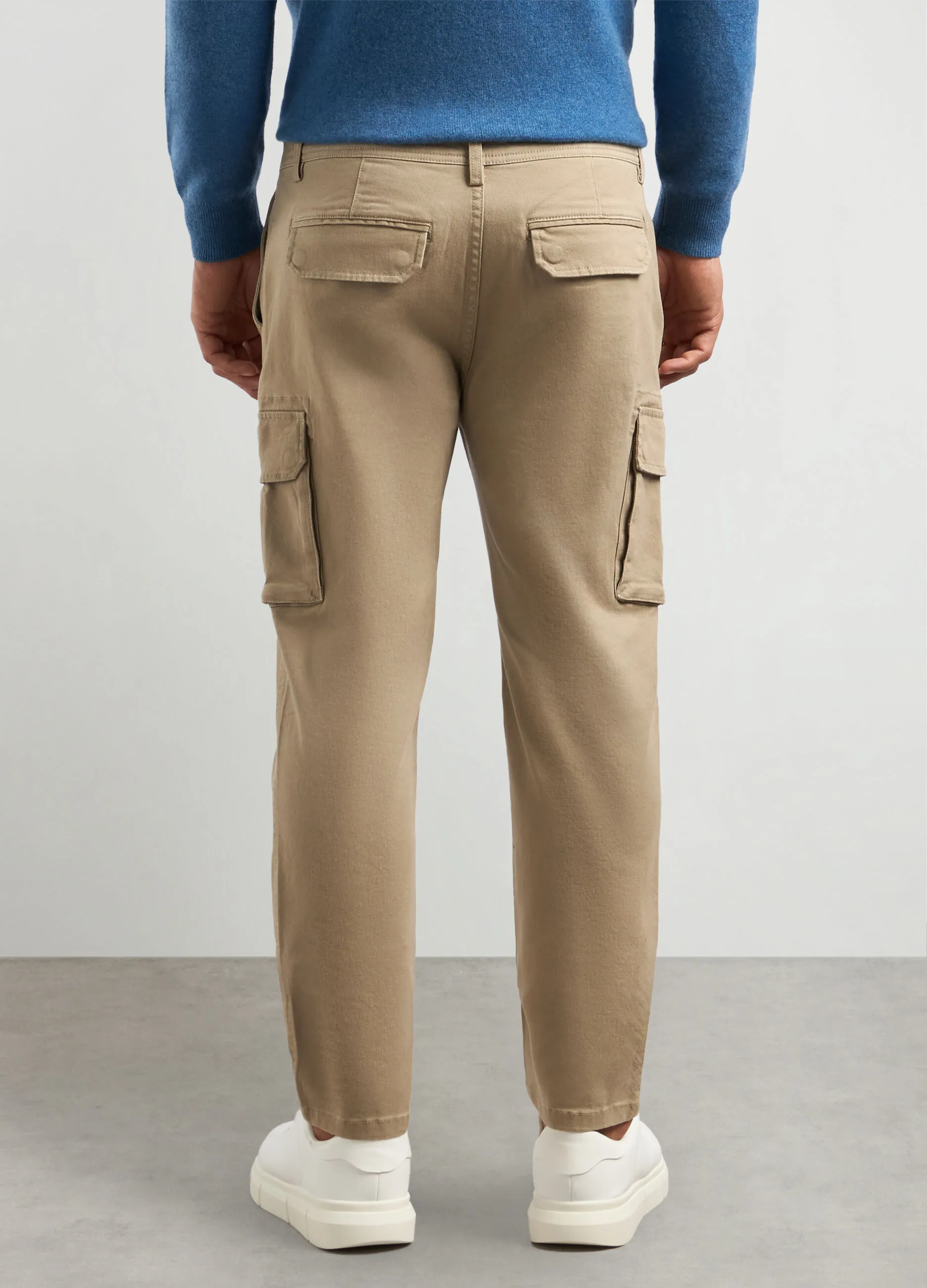 J. HART & BROS  Pantaloni cargo slim fit in cotone stretch uomo