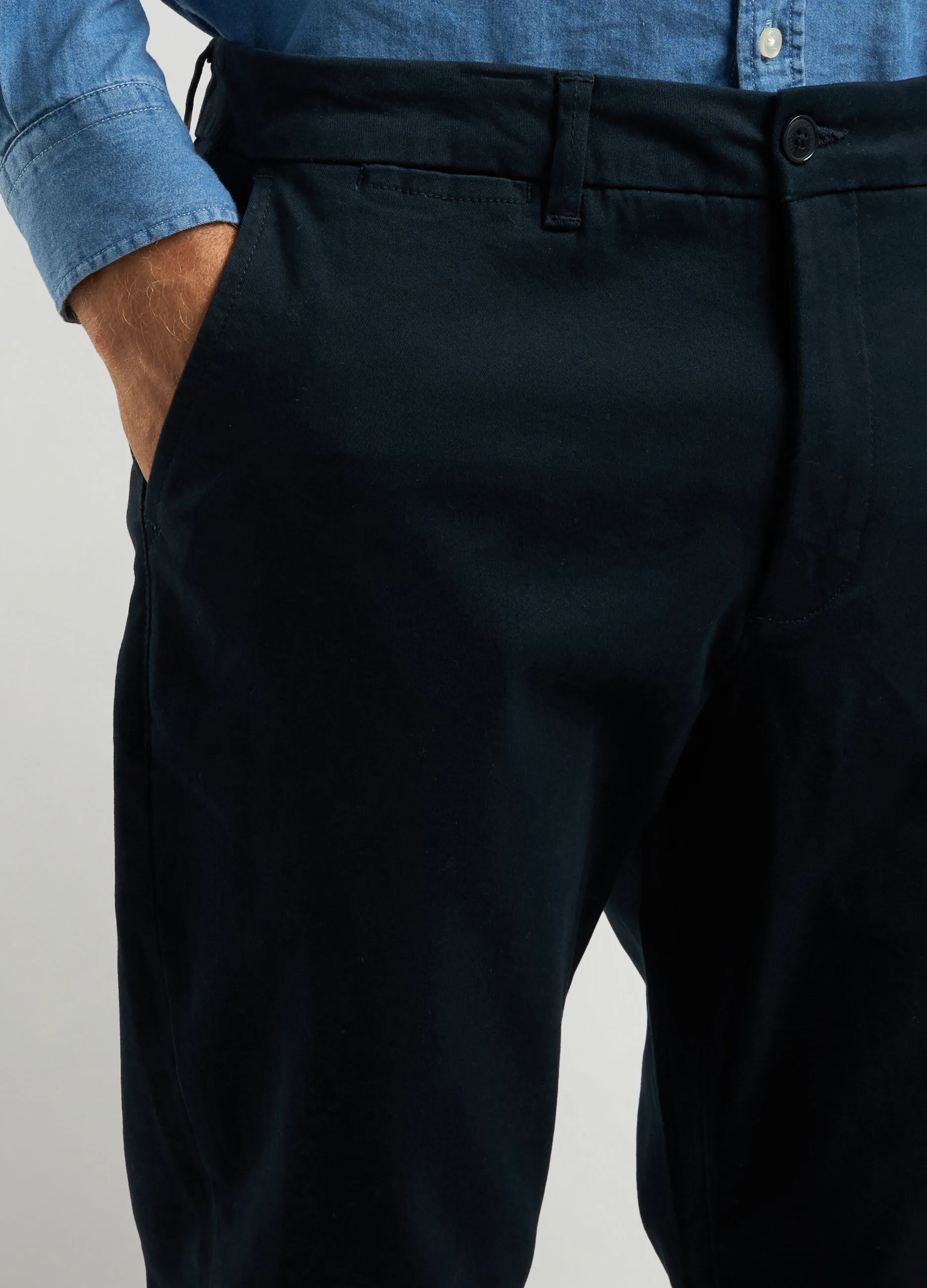 J. HART & BROS  Pantaloni chino carrot fit in twill stretch uomo