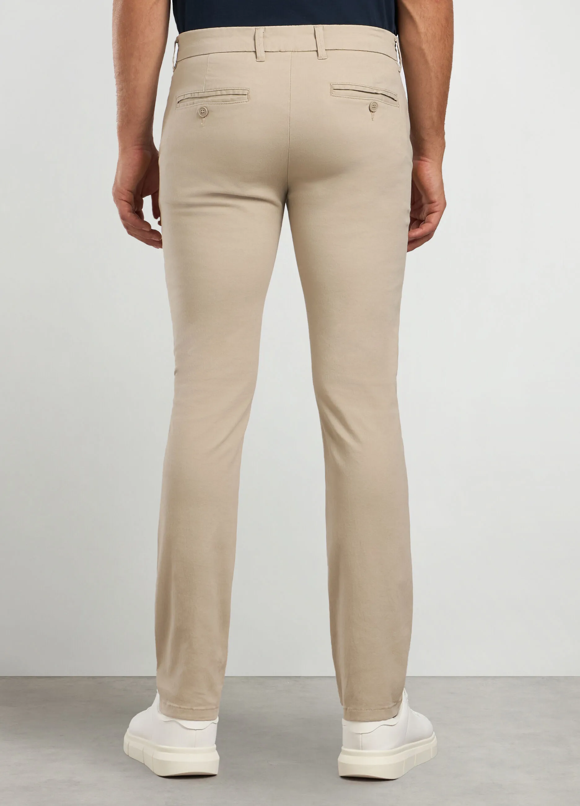 J. HART & BROS  Pantaloni chino slim fit in twill stretch uomo