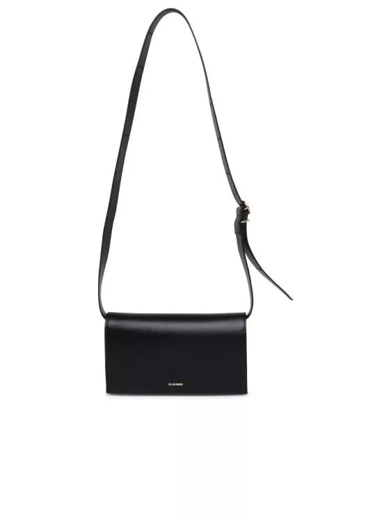 Jil Sander All Day Crossbody Bag In Black Leather Black 