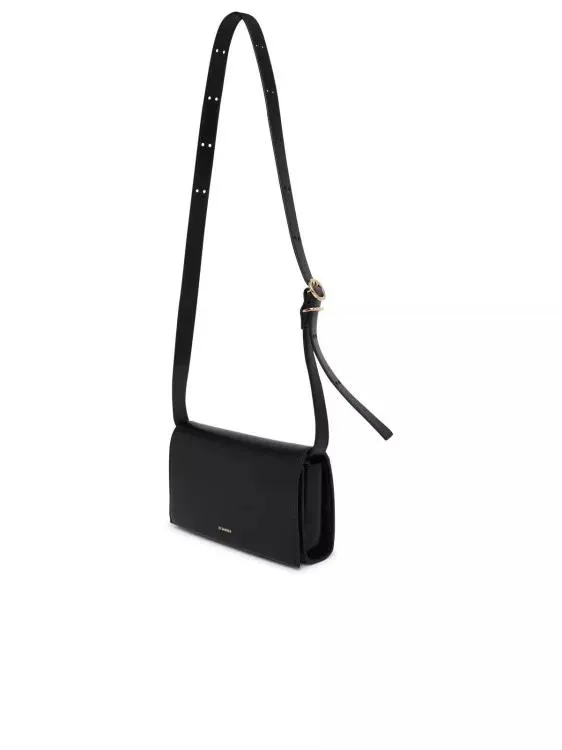 Jil Sander All Day Crossbody Bag In Black Leather Black 