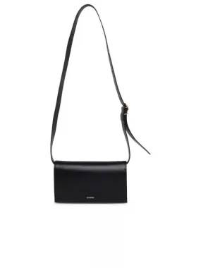 Jil Sander All Day Crossbody Bag In Black Leather Black 