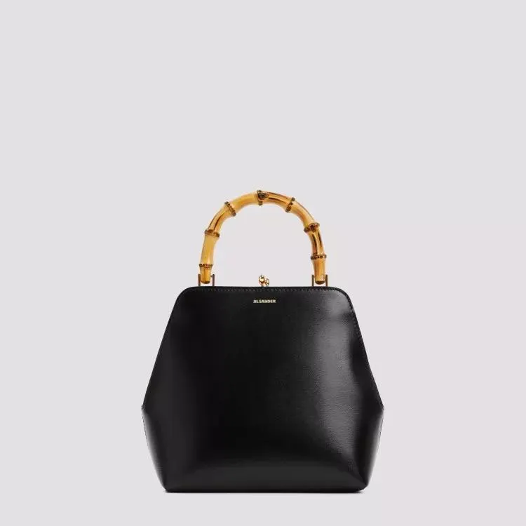 Jil Sander Black Goji Square Sm Bamboo Bag Black 