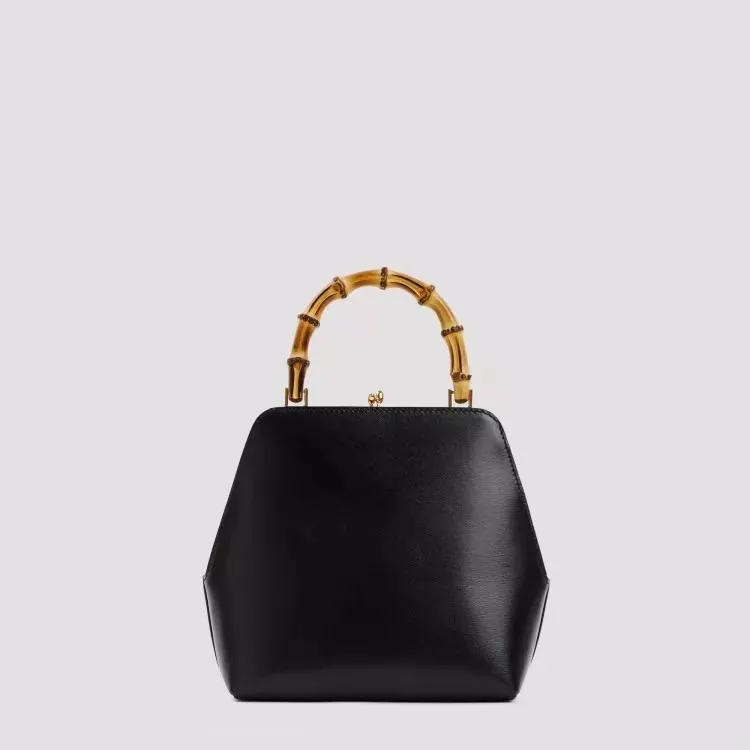 Jil Sander Black Goji Square Sm Bamboo Bag Black 