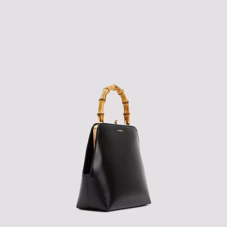 Jil Sander Black Goji Square Sm Bamboo Bag Black 