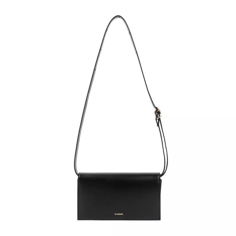 Jil Sander Black Leather All-Day Buckle Bag Black 