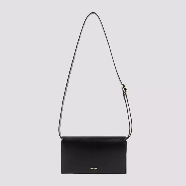 Jil Sander Black Leather All-Day Buckle Bag Black 