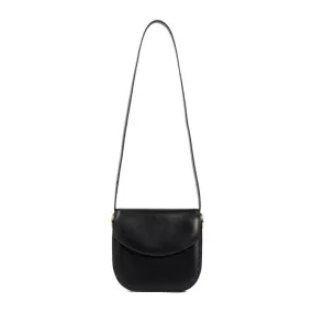 Jil Sander Coin Black Calf Leather Crossbody Black 