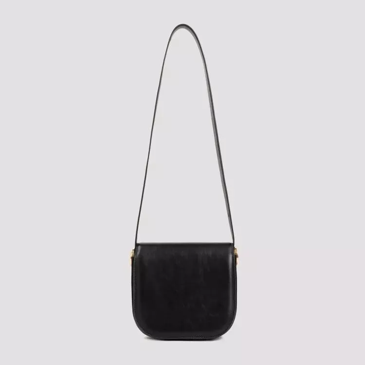 Jil Sander Coin Black Calf Leather Crossbody Black 