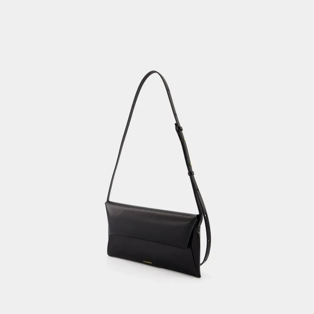 Jil Sander Folded Small Crossbody - Leather - Black Black 