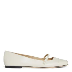 JIMMY CHOO  Ballerina Elisa flat in pelle bianca