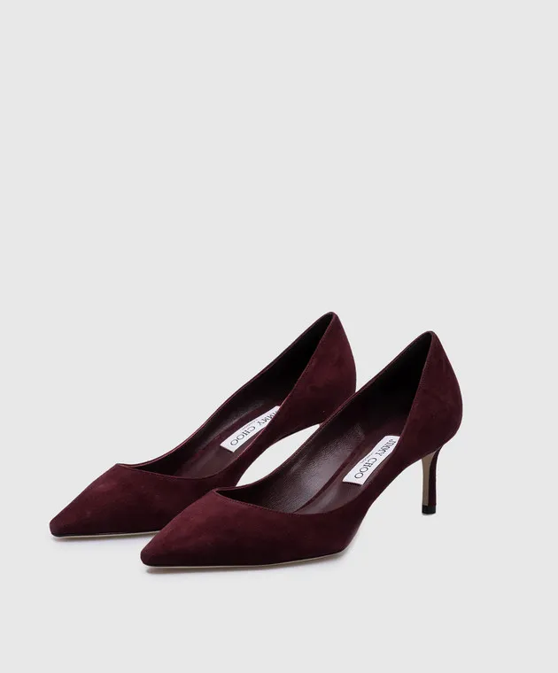 Jimmy Choo Barchette Romy in camoscio bordeaux ROMY60KDU