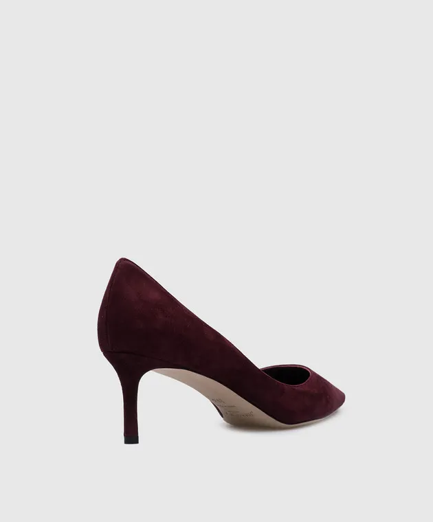 Jimmy Choo Barchette Romy in camoscio bordeaux ROMY60KDU