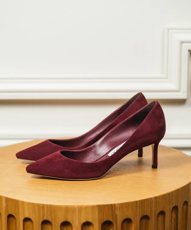 Jimmy Choo Barchette Romy in camoscio bordeaux ROMY60KDU