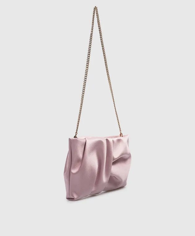 Jimmy Choo Pochette drappeggiata in raso rosa Bonny BONNYCLUTCHSAT