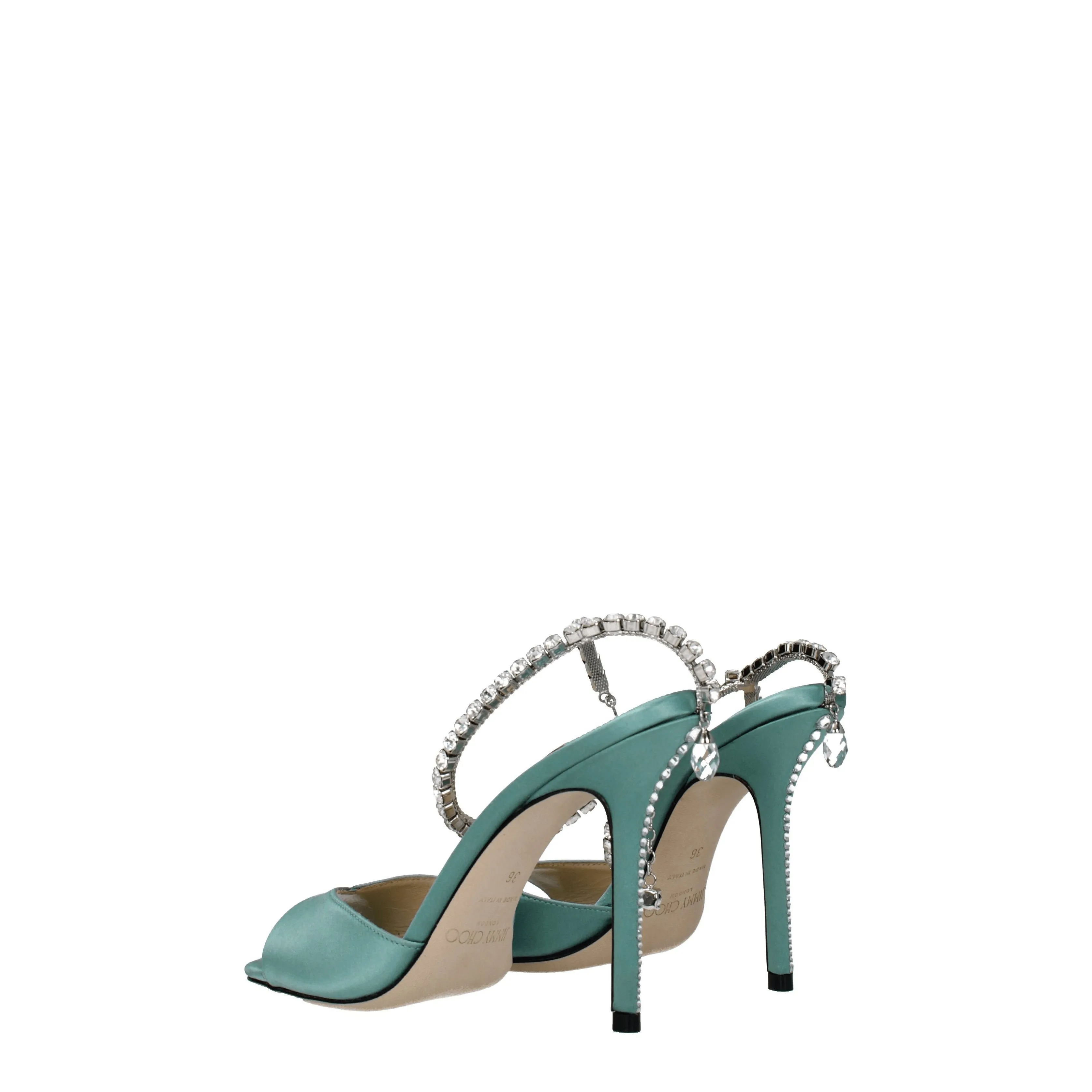 Jimmy Choo Sandali Saeda Donna Raso Verde/Fumo