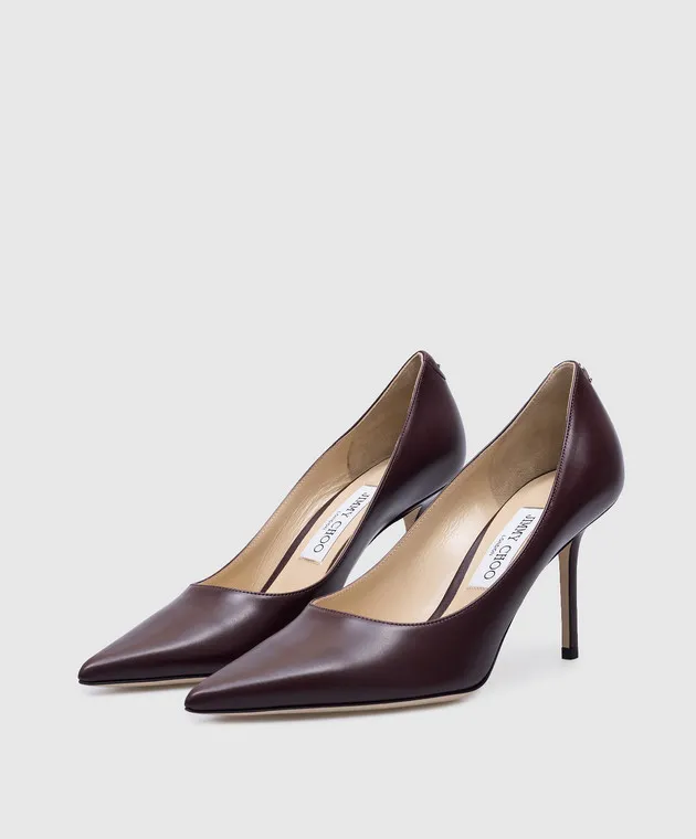 Jimmy Choo Scarpe Love in pelle bordeaux con logo JC metallico LOVE85ZNU