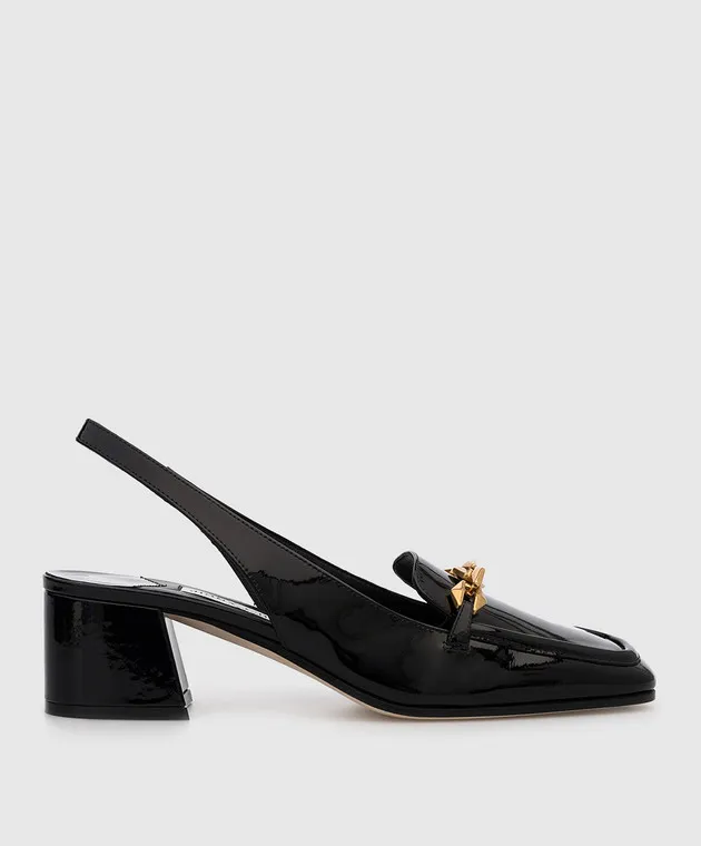 Jimmy Choo Slingback Diamond Tilda in vernice nera DIAMONDTILDASB45SOP