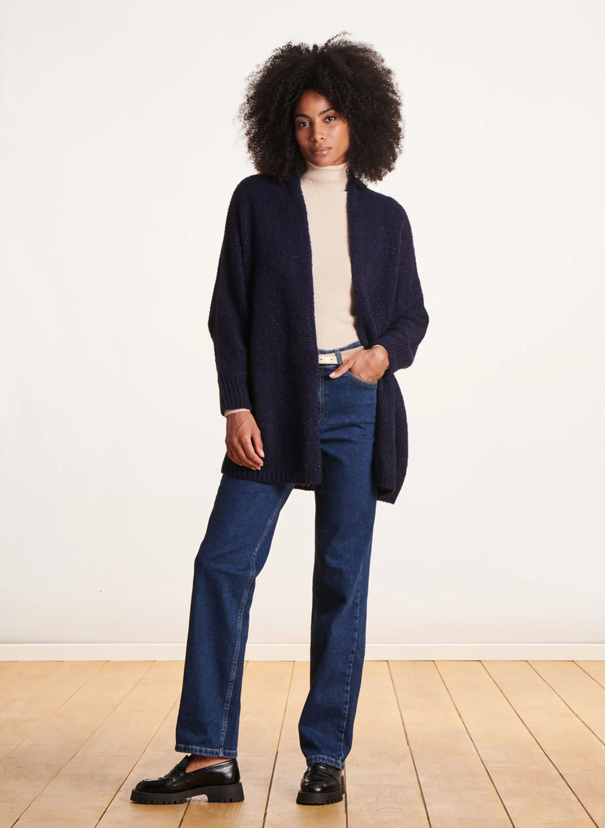  LA FEE MARABOUTEE   Cardigan ampio in maglia | Blu