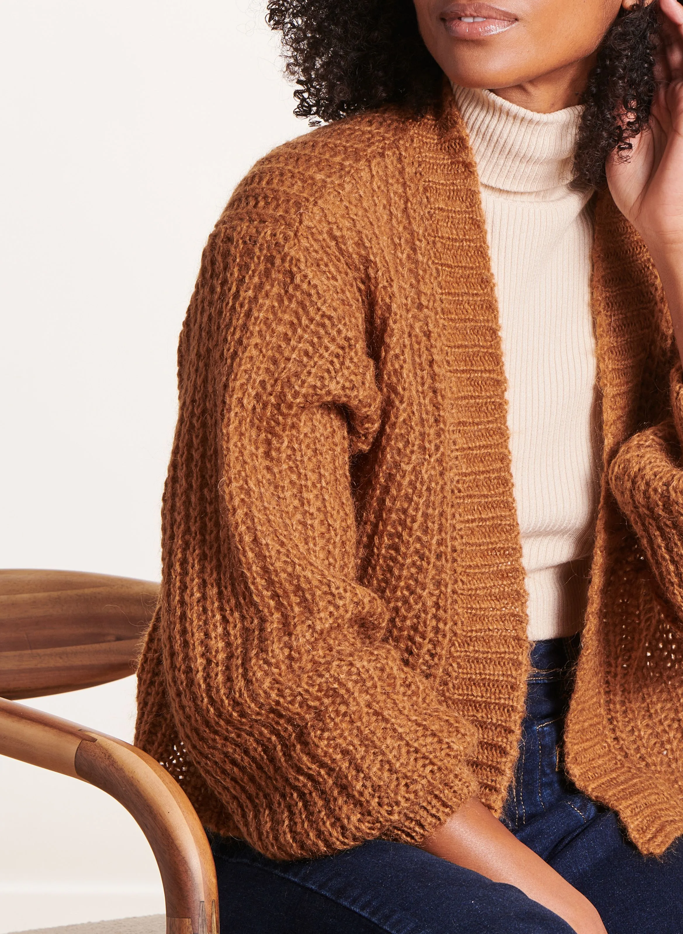  LA FEE MARABOUTEE   Cardigan ampio lavorato a maglia | Marrone