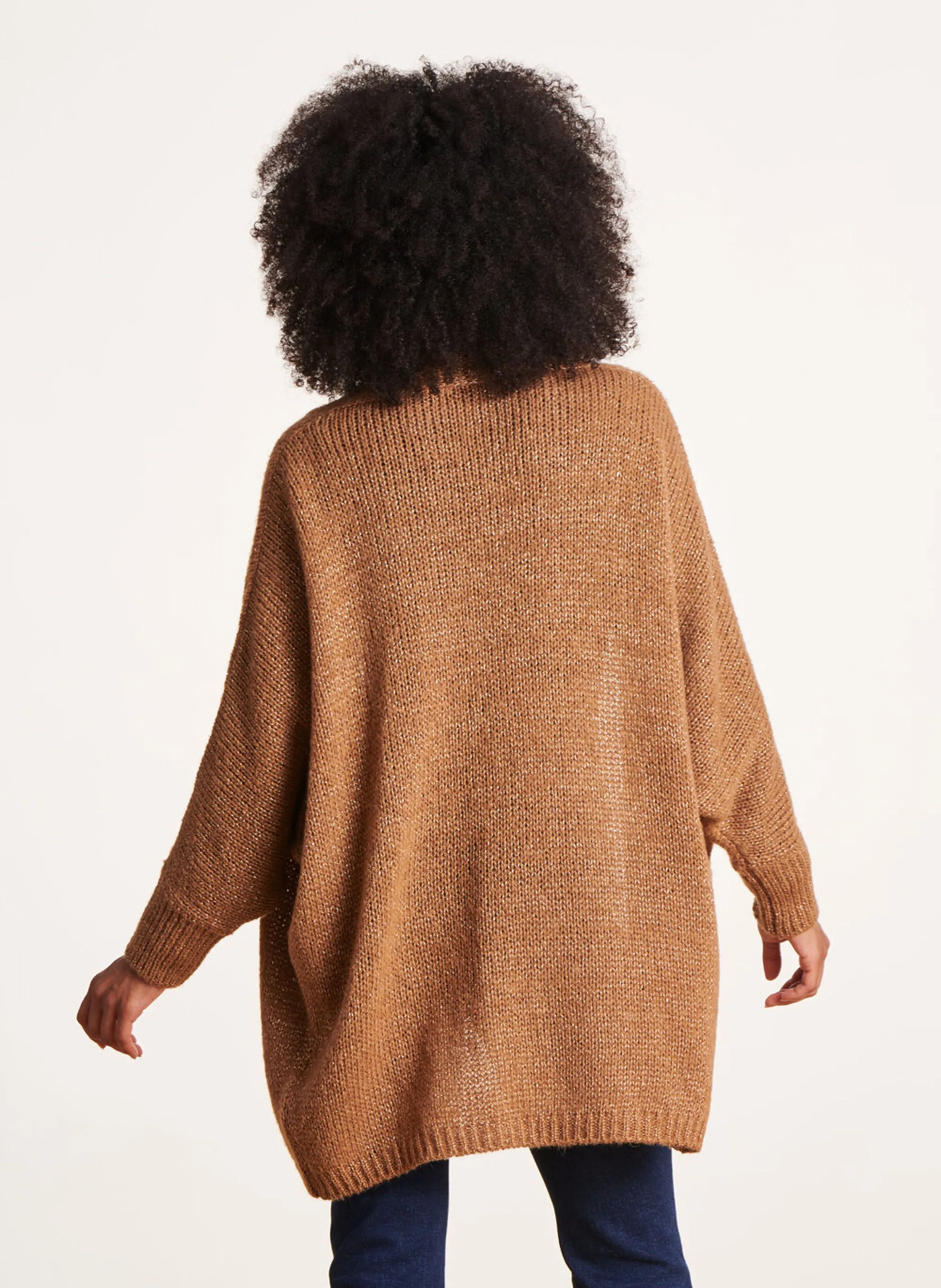  LA FEE MARABOUTEE   Cardigan taglio ampio in maglia | Marrone