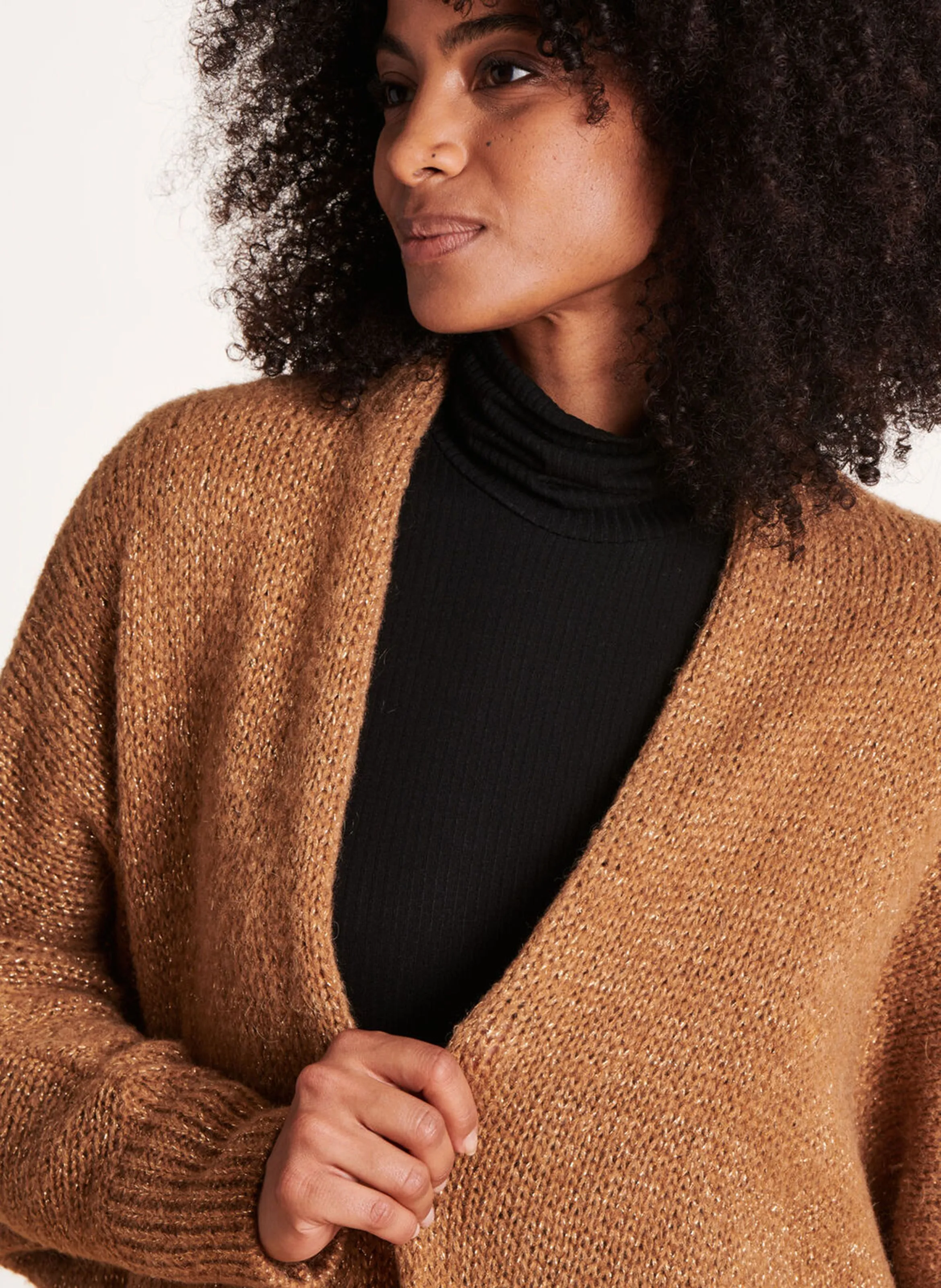  LA FEE MARABOUTEE   Cardigan taglio ampio in maglia | Marrone